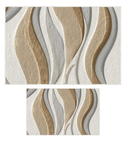 Set di tappetini per il bagno beige 2 pz 60x100 cm – Foutastic