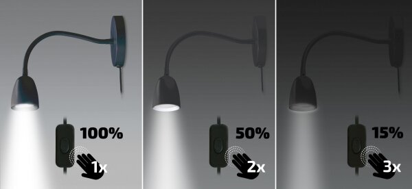 Brilagi - Lampada LED da parete dimmerabile LED/4W/230V nera