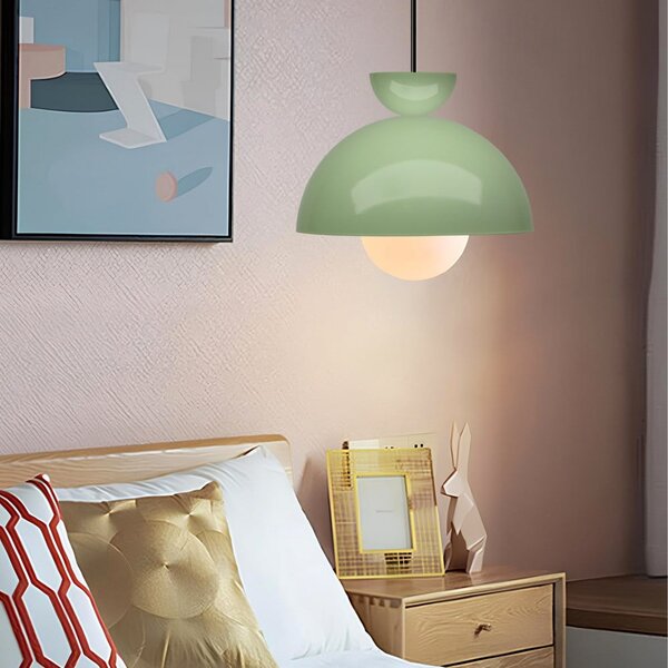 Lampadario verde con paralume in metallo ø 25 cm Arta – Opviq lights