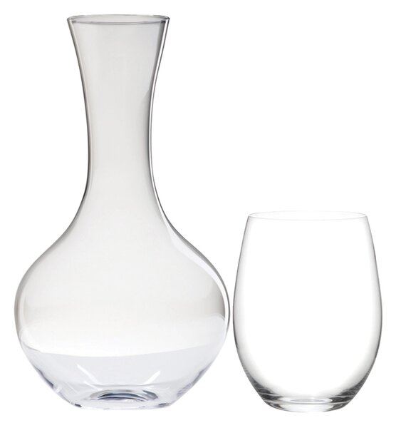 Riedel O Gift Set 4 Bicchieri Vino Cabernet Merlot Con Decanter In Cristallo