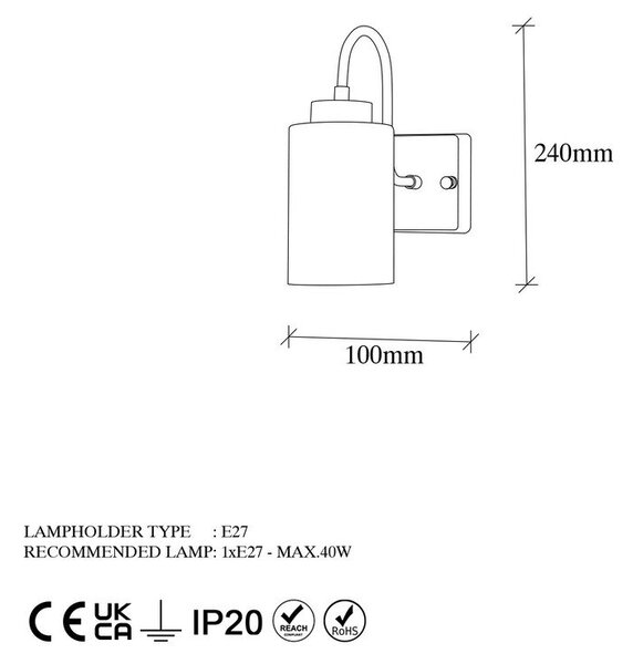 Lampada da parete bianca/dorata ø 10 cm Duzsuz – Opviq lights