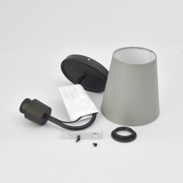 Applique MALBO 1xE27/15W/230V grigio/nero