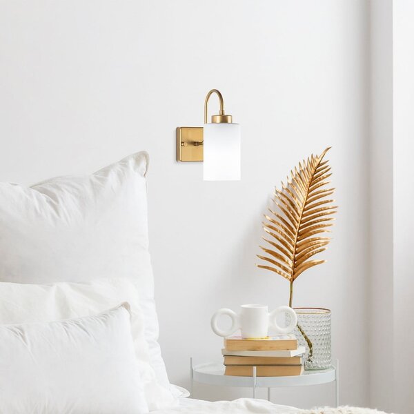 Lampada da parete bianca/dorata ø 10 cm Duzsuz – Opviq lights