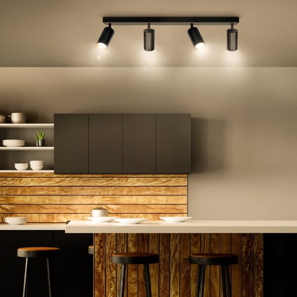 Brilagi - Faretto LED RGBW dimmerabile SELE 4xGU10/4,8W/230V nero/oro