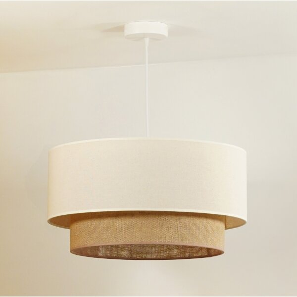 Duolla - Lampadario a sospensione con filo BOHO 1xE27/40W/230V diametro 45 cm color crema/marrone