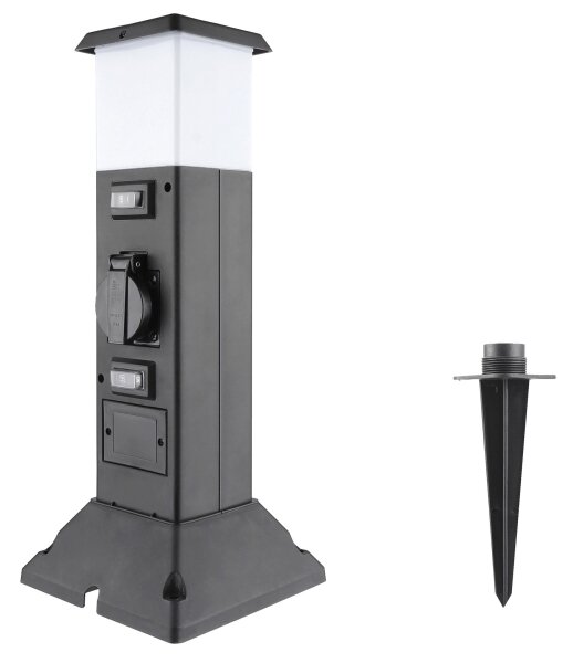 Solight PG05 - Lampada esterna con 2 prese 1xE14/15W/230V IP44 nera