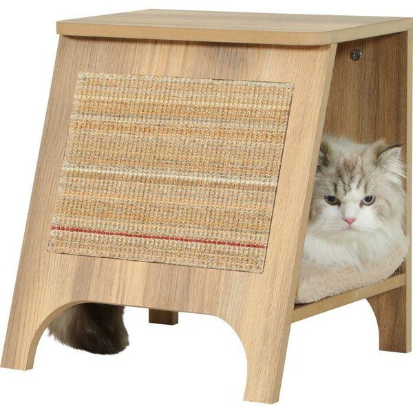 Albero per gatti multifunzione 3-in-1 – ZOLUX – Tiragraffi in sisal, cuccia e tavolino – 43,5 cm – Modello Boreal – Beige