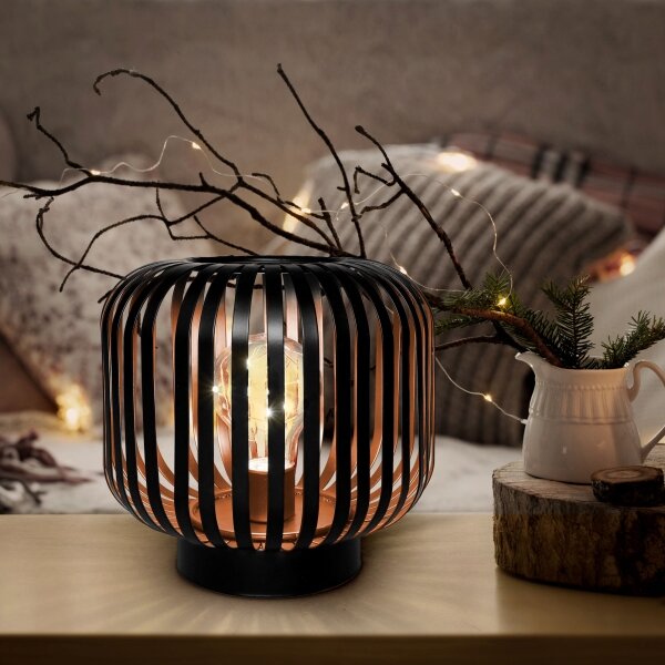 Solight WO3103 - LED Lampada da tavolo decorativa LED/3xAA nero/rame