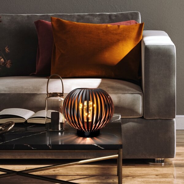 Solight WO3102 - LED Lampada da tavolo decorativa LED/3xAA nero/rame