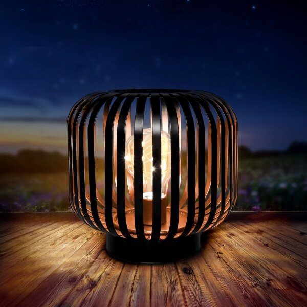 Solight WO3103 - LED Lampada da tavolo decorativa LED/3xAA nero/rame