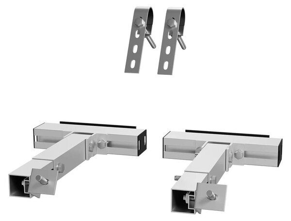 Supporto per pannelli solari da balcone - Kit di montaggio / Gancio - Per impianti solari da balcone - Sistema di fissaggio regolabile - Resistente alla corrosione - 2 set per 2 pannelli solari
