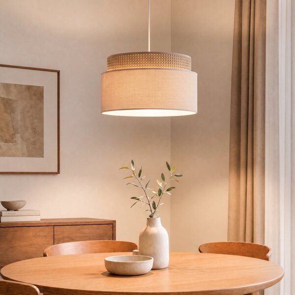 Lampada a sospensione Duolla, Milano, Marrone / Ruggine, Soggiorno, Tessuto / Tessile, Giovanile