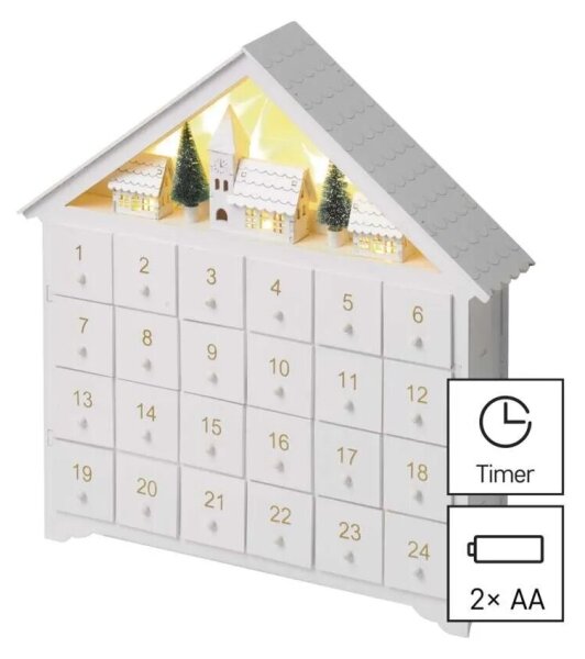 Calendario dell'Avvento a LED 8xLED/2xAA bianco