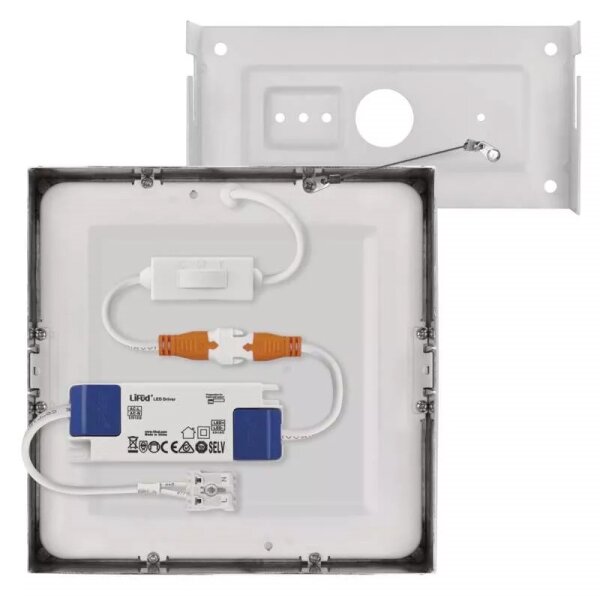 Plafoniera LED LED/12,5W/230V 3000/3500/4000K 17x17 cm cromo