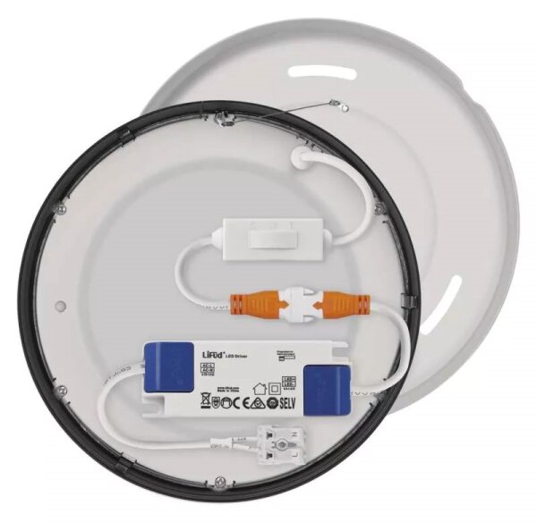 Plafoniera LED LED/12,5W/230V 3000/3500/4000K d. 17 cm nero