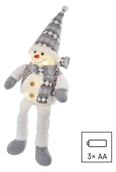 Decorazione natalizia LED 6xLED/3xAA pupazzo di neve