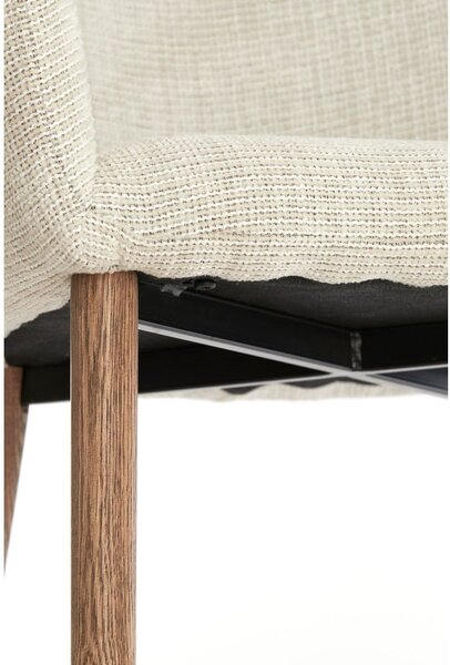 Set di sedie da pranzo beige in imbottito con braccioli 2 pz Blaine – Light & Living