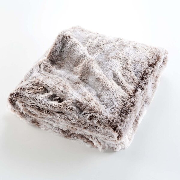 Coperta marrone in pelliccia finta 180x220 cm Antartic – douceur d'intérieur