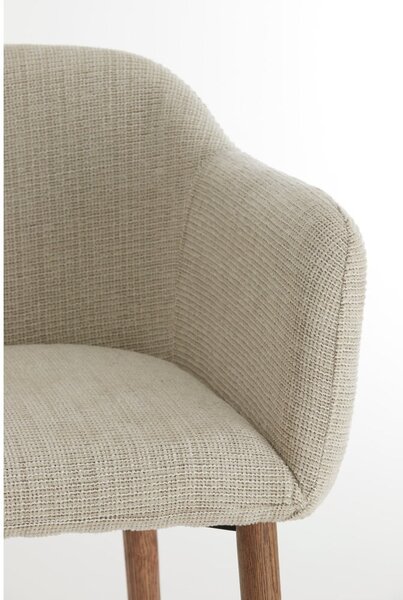 Set di sedie da pranzo beige in imbottito con braccioli 2 pz Blaine – Light & Living