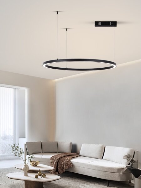 Immax NEO 07215L-Lampadario a sospensione con filo LED dimmerabile FINO 60W/230V 80cm nero Tuya+RC