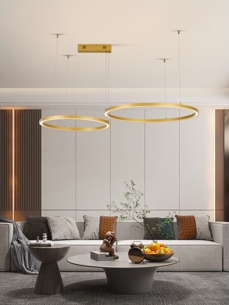 Immax NEO 07218L - Lampadario LED dimmerabile FINO 93W/230V 60/80cm oro Tuya+TC