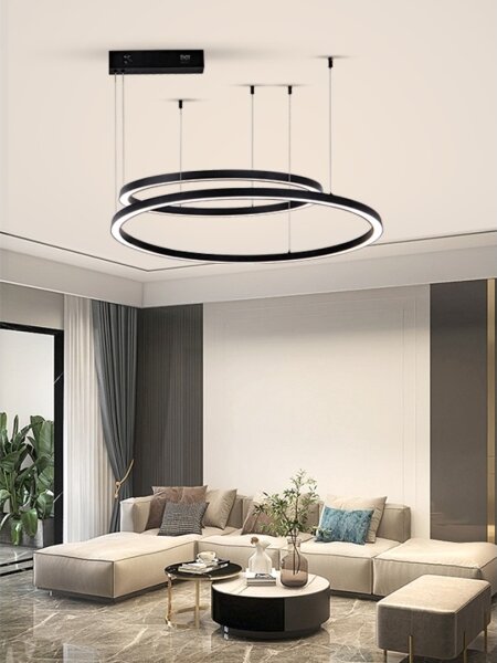 Immax NEO 07216L - Lampadario LED dimmerabile FINO 93W/230V 60/80cm nero Tuya+RC