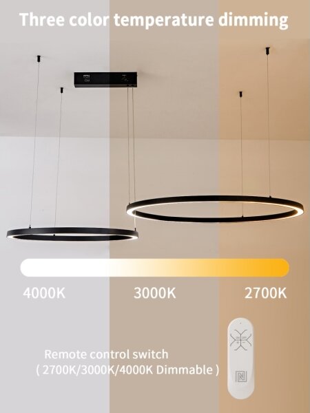 Immax NEO 07216L - Lampadario LED dimmerabile FINO 93W/230V 60/80cm nero Tuya+RC