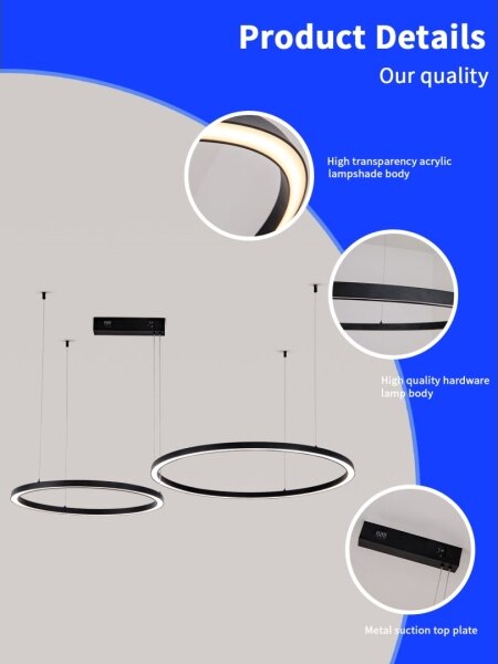 Immax NEO 07216L - Lampadario LED dimmerabile FINO 93W/230V 60/80cm nero Tuya+RC