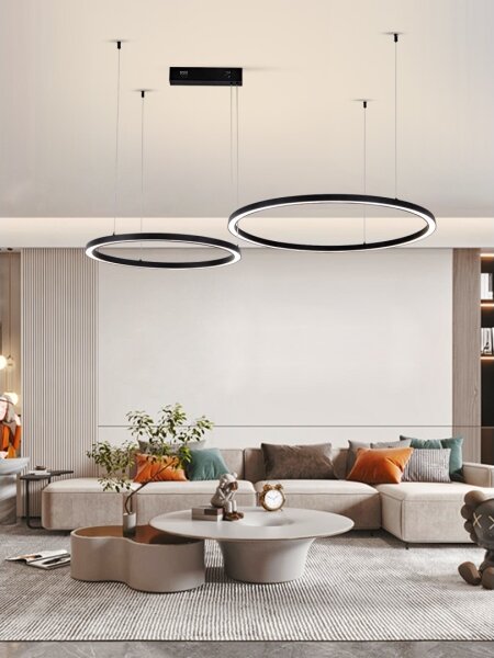Immax NEO 07216L - Lampadario LED dimmerabile FINO 93W/230V 60/80cm nero Tuya+RC