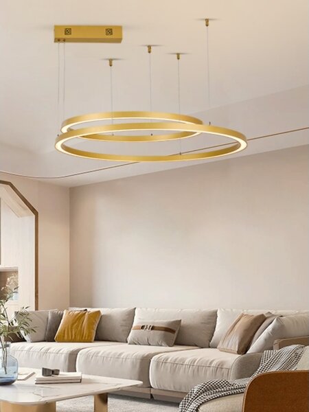 Immax NEO 07218L - Lampadario LED dimmerabile FINO 93W/230V 60/80cm oro Tuya+TC