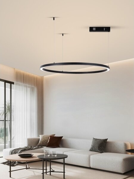 Immax NEO 07215L-Lampadario a sospensione con filo LED dimmerabile FINO 60W/230V 80cm nero Tuya+RC