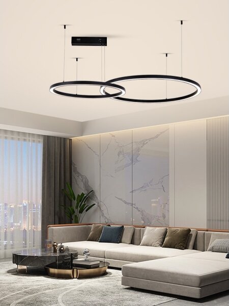 Immax NEO 07216L - Lampadario LED dimmerabile FINO 93W/230V 60/80cm nero Tuya+RC