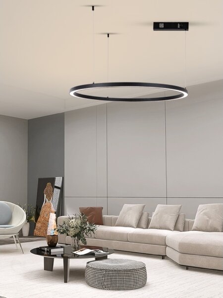 Immax NEO 07215L-Lampadario a sospensione con filo LED dimmerabile FINO 60W/230V 80cm nero Tuya+RC