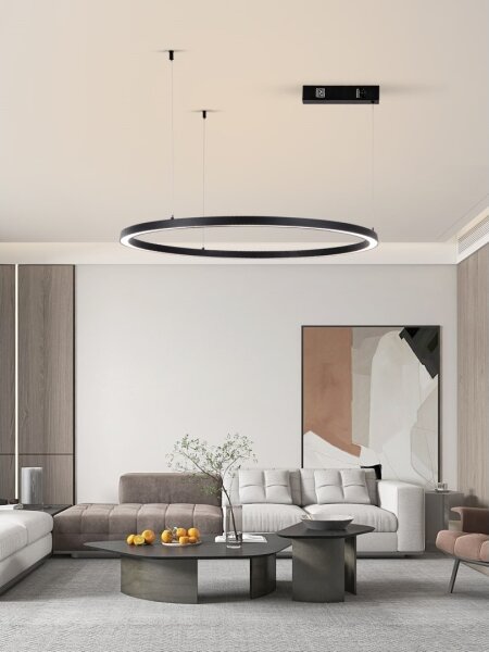 Immax NEO 07215L-Lampadario a sospensione con filo LED dimmerabile FINO 60W/230V 80cm nero Tuya+RC