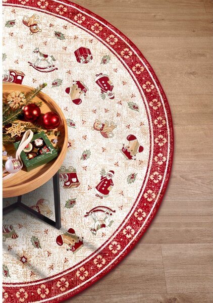 Tappeto rotondo rosso natalizio in misto cotone ø 160 cm Toy's Delight Red Christmas - Villeroy&Boch