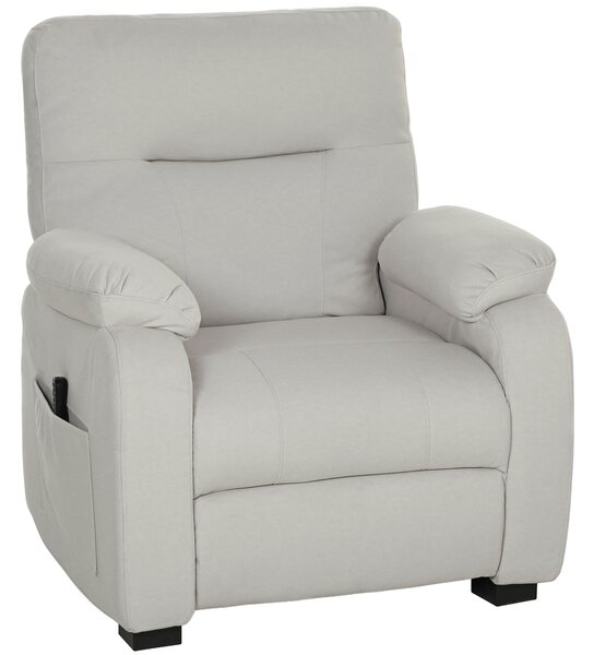 HOMCOM Poltrona relax elettrica reclinabile con USB, poggiapiedi e telecomando, crema | Aosom Italy