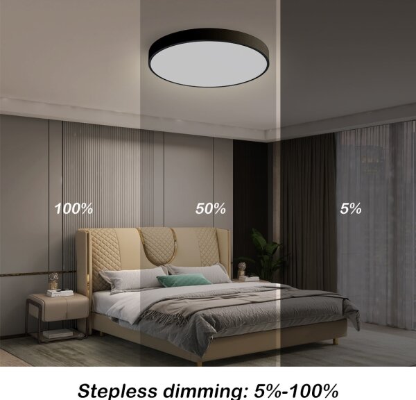 Immax NEO 07248L-Luce LED dimmerabile SEMPLICI 36W/230V Wi-Fi Tuya nero +RC
