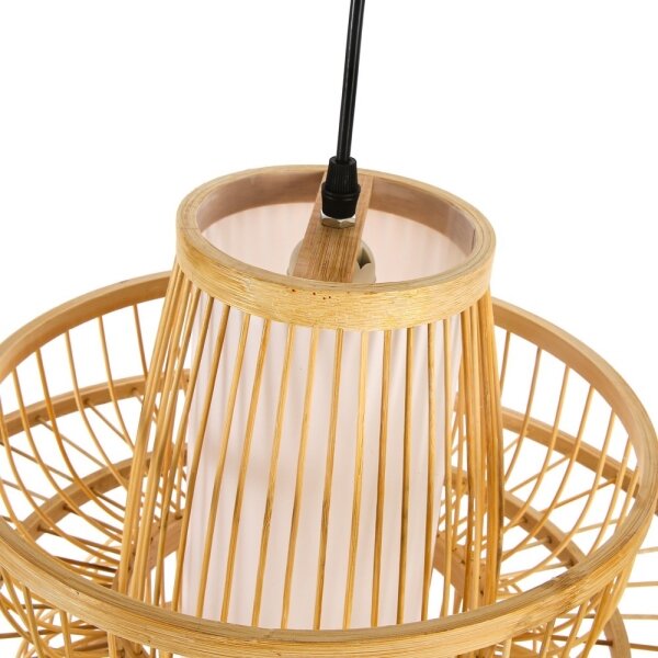 Immax 08254L - Lampadario a sospensione con filo PINCHOS 1xE27/40W/230V diametro 45 cm bambù