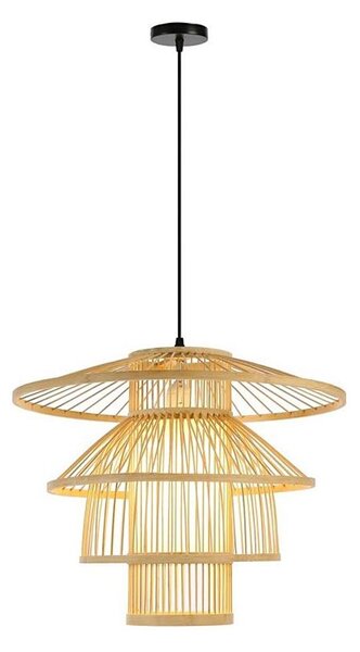 Immax 08255L - Lampadario a sospensione con filo PINCHOS 1xE27/40W/230V diametro 50 cm bambù