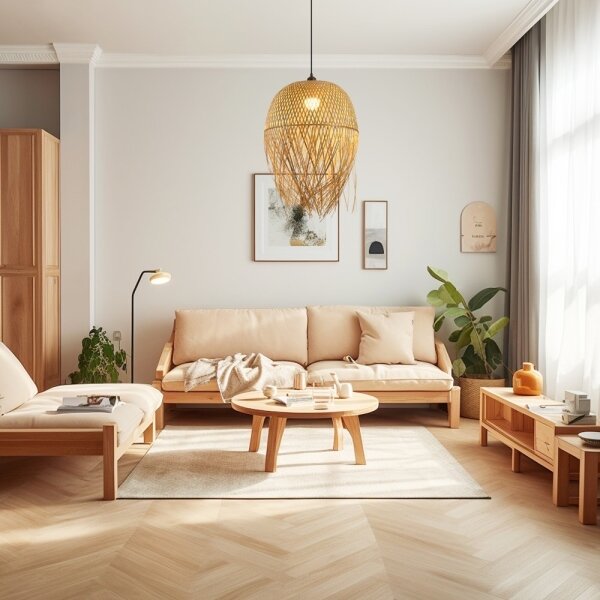 Immax 08271L - Lampadario a sospensione con filo HILO 1xE27/40W/230V diametro 45 cm bambù