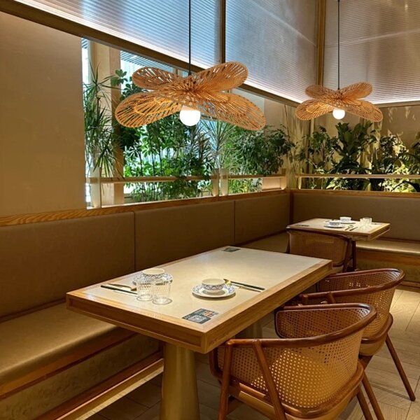 Immax 08265L - Lampadario a sospensione con filo MARIPOSA 1xE27/40W/230V diametro 50 cm iuta