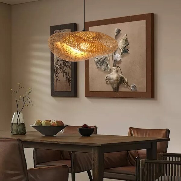 Immax 08269L - Lampadario a sospensione con filo HILO 1xE27/40W/230V diametro 60 cm bambù