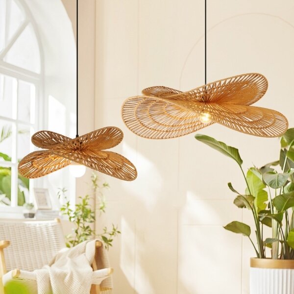 Immax 08265L - Lampadario a sospensione con filo MARIPOSA 1xE27/40W/230V diametro 50 cm iuta