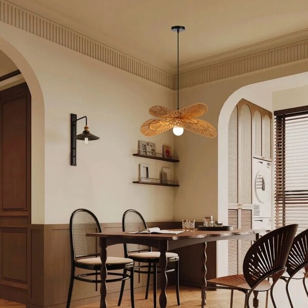 Immax 08265L - Lampadario a sospensione con filo MARIPOSA 1xE27/40W/230V diametro 50 cm iuta