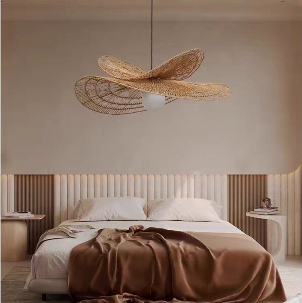 Immax 08266L - Lampadario a sospensione con filo MARIPOSA 1xE27/40W/230V diametro 80 cm iuta