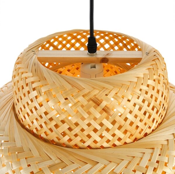 Immax 08267L - Lampadario a sospensione con filo HILO 1xE27/40W/230V diametro 38 cm bambù