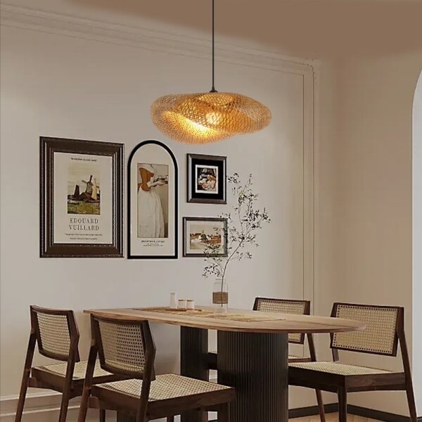 Immax 08269L - Lampadario a sospensione con filo HILO 1xE27/40W/230V diametro 60 cm bambù