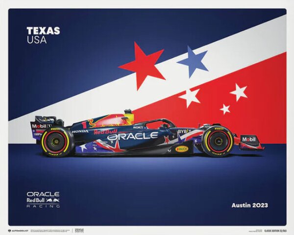 Stampe d'arte Oracle Red Bull Racing - United States Grand Prix - 2023, (50  x 40 cm)