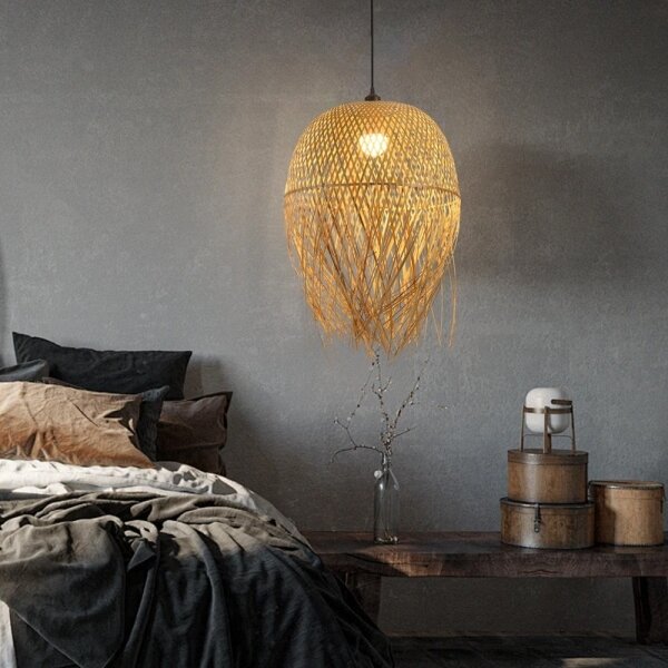 Immax 08271L - Lampadario a sospensione con filo HILO 1xE27/40W/230V diametro 45 cm bambù