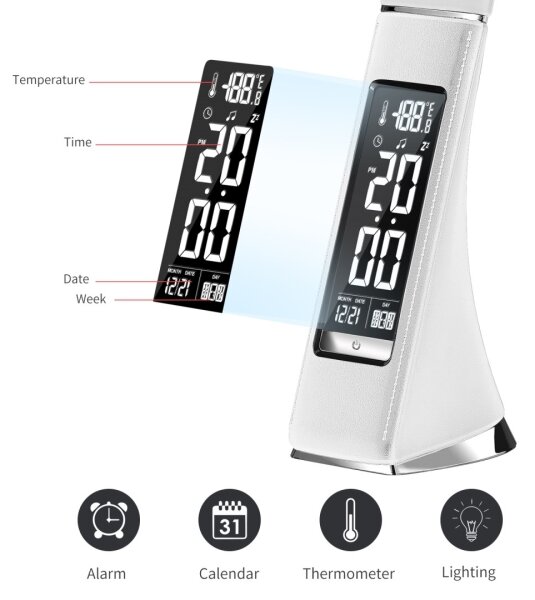 Immax 08949L - Lampada da tavolo LED dimmerabile con display LEATHER LED/6,5W/5V bianca
